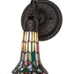 Meyda Lighting Stained Glass Pond Lily 6" Oil Rubbed Bronze Wall Sconce With Multi-Colored Shade Glass
