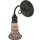 Meyda Lighting Stained Glass Pond Lily 6" Oil Rubbed Bronze Wall Sconce With Pink Art Shade Glass