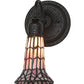 Meyda Lighting Stained Glass Pond Lily 6" Oil Rubbed Bronze Wall Sconce With Pink Art Shade Glass