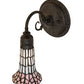 Meyda Lighting Stained Glass Pond Lily 6" Oil Rubbed Bronze Wall Sconce With Pink & White Art Shade Glass