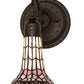 Meyda Lighting Stained Glass Pond Lily 6" Oil Rubbed Bronze Wall Sconce With Pink & White Art Shade Glass