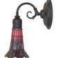 Meyda Lighting Stained Glass Pond Lily 6" Oil Rubbed Bronze Wall Sconce With Red Art Shade Glass