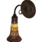 Meyda Lighting Stained Glass Pond Lily 6" Oil Rubbed Bronze Wall Sconce With Red & Yellow Shade Glass