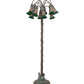 Meyda Lighting Stained Glass Pond Lily 61" 12-Light Bronze Floor Lamp With Amber & Green Shade Glass