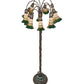 Meyda Lighting Stained Glass Pond Lily 61" 12-Light Bronze Floor Lamp With Amber & Green Shade Glass