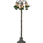 Meyda Lighting Stained Glass Pond Lily 61" 12-Light Bronze Floor Lamp With Amber & Green Shade Glass