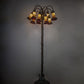 Meyda Lighting Stained Glass Pond Lily 61" 12-Light Bronze Floor Lamp With Yellow & Red Shade Glass