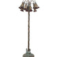 Meyda Lighting Stained Glass Pond Lily 61" 12-Light Bronze Floor Lamp With Yellow & Red Shade Glass