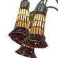 Meyda Lighting Stained Glass Pond Lily 61" 12-Light Bronze Floor Lamp With Yellow & Red Shade Glass