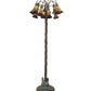 Meyda Lighting Stained Glass Pond Lily 61" 12-Light Bronze Floor Lamp With Yellow & Red Shade Glass