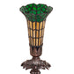 Meyda Lighting Stained Glass Pond Lily 8" Mahogany Bronze Victorian Accent Table Lamp With Amber & Green Shade Glass