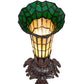 Meyda Lighting Stained Glass Pond Lily 8" Mahogany Bronze Victorian Accent Table Lamp With Amber & Green Shade Glass