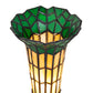 Meyda Lighting Stained Glass Pond Lily 8" Mahogany Bronze Victorian Accent Table Lamp With Amber & Green Shade Glass