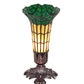 Meyda Lighting Stained Glass Pond Lily 8" Mahogany Bronze Victorian Accent Table Lamp With Amber & Green Shade Glass