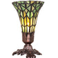Meyda Lighting Stained Glass Pond Lily 8" Mahogany Bronze Victorian Accent Table Lamp With Green Shade Glass