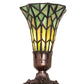 Meyda Lighting Stained Glass Pond Lily 8" Mahogany Bronze Victorian Accent Table Lamp With Green Shade Glass