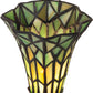 Meyda Lighting Stained Glass Pond Lily 8" Mahogany Bronze Victorian Accent Table Lamp With Green Shade Glass