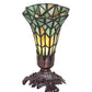 Meyda Lighting Stained Glass Pond Lily 8" Mahogany Bronze Victorian Accent Table Lamp With Green Shade Glass