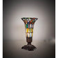 Meyda Lighting Stained Glass Pond Lily 8" Mahogany Bronze Victorian Accent Table Lamp With Multi-Colored Shade Glass