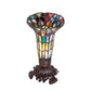 Meyda Lighting Stained Glass Pond Lily 8" Mahogany Bronze Victorian Accent Table Lamp With Multi-Colored Shade Glass