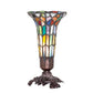 Meyda Lighting Stained Glass Pond Lily 8" Mahogany Bronze Victorian Accent Table Lamp With Multi-Colored Shade Glass