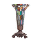 Meyda Lighting Stained Glass Pond Lily 8" Mahogany Bronze Victorian Accent Table Lamp With Multi-Colored Shade Glass