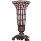 Meyda Lighting Stained Glass Pond Lily 8" Mahogany Bronze Victorian Accent Table Lamp With Pink Shade Glass