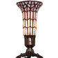 Meyda Lighting Stained Glass Pond Lily 8" Mahogany Bronze Victorian Accent Table Lamp With Pink Shade Glass