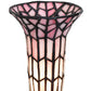 Meyda Lighting Stained Glass Pond Lily 8" Mahogany Bronze Victorian Accent Table Lamp With Pink Shade Glass