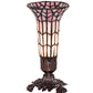 Meyda Lighting Stained Glass Pond Lily 8" Mahogany Bronze Victorian Accent Table Lamp With Pink Shade Glass