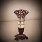 Meyda Lighting Stained Glass Pond Lily 8" Mahogany Bronze Victorian Accent Table Lamp With Pink & White Shade Glass