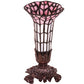 Meyda Lighting Stained Glass Pond Lily 8" Mahogany Bronze Victorian Accent Table Lamp With Pink & White Shade Glass