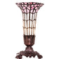 Meyda Lighting Stained Glass Pond Lily 8" Mahogany Bronze Victorian Accent Table Lamp With Pink & White Shade Glass