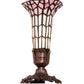 Meyda Lighting Stained Glass Pond Lily 8" Mahogany Bronze Victorian Accent Table Lamp With Pink & White Shade Glass