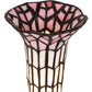 Meyda Lighting Stained Glass Pond Lily 8" Mahogany Bronze Victorian Accent Table Lamp With Pink & White Shade Glass