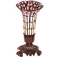 Meyda Lighting Stained Glass Pond Lily 8" Mahogany Bronze Victorian Accent Table Lamp With Pink & White Shade Glass