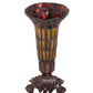 Meyda Lighting Stained Glass Pond Lily 8" Mahogany Bronze Victorian Accent Table Lamp With Red & Yellow Shade Glass