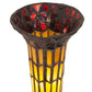 Meyda Lighting Stained Glass Pond Lily 8" Mahogany Bronze Victorian Accent Table Lamp With Red & Yellow Shade Glass