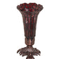 Meyda Lighting Stained Glass Pond Lily 8" Mahogany Bronze Victorian Accent Table Lamp With Ruby Shade Glass