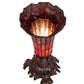 Meyda Lighting Stained Glass Pond Lily 8" Mahogany Bronze Victorian Accent Table Lamp With Ruby Shade Glass