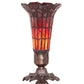 Meyda Lighting Stained Glass Pond Lily 8" Mahogany Bronze Victorian Accent Table Lamp With Ruby Shade Glass