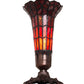 Meyda Lighting Stained Glass Pond Lily 8" Mahogany Bronze Victorian Accent Table Lamp With Ruby Shade Glass