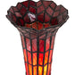 Meyda Lighting Stained Glass Pond Lily 8" Mahogany Bronze Victorian Accent Table Lamp With Ruby Shade Glass