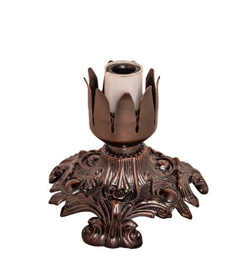 Meyda Lighting Stained Glass Pond Lily 8" Mahogany Bronze Victorian Accent Table Lamp With Ruby Shade Glass
