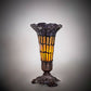 Meyda Lighting Stained Glass Pond Lily 8" Mahogany Bronze Victorian Accent Table Lamp With Yellow & Violet Shade Glass