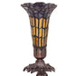 Meyda Lighting Stained Glass Pond Lily 8" Mahogany Bronze Victorian Accent Table Lamp With Yellow & Violet Shade Glass