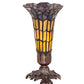 Meyda Lighting Stained Glass Pond Lily 8" Mahogany Bronze Victorian Accent Table Lamp With Yellow & Violet Shade Glass