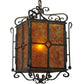 Meyda Lighting Standford 17" Black Hills Gold Pendant Light With Amber Mica Shade Glass