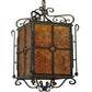 Meyda Lighting Standford 17" Black Hills Gold Pendant Light With Amber Mica Shade Glass