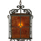 Meyda Lighting Standford 17" Black Hills Gold Pendant Light With Amber Mica Shade Glass